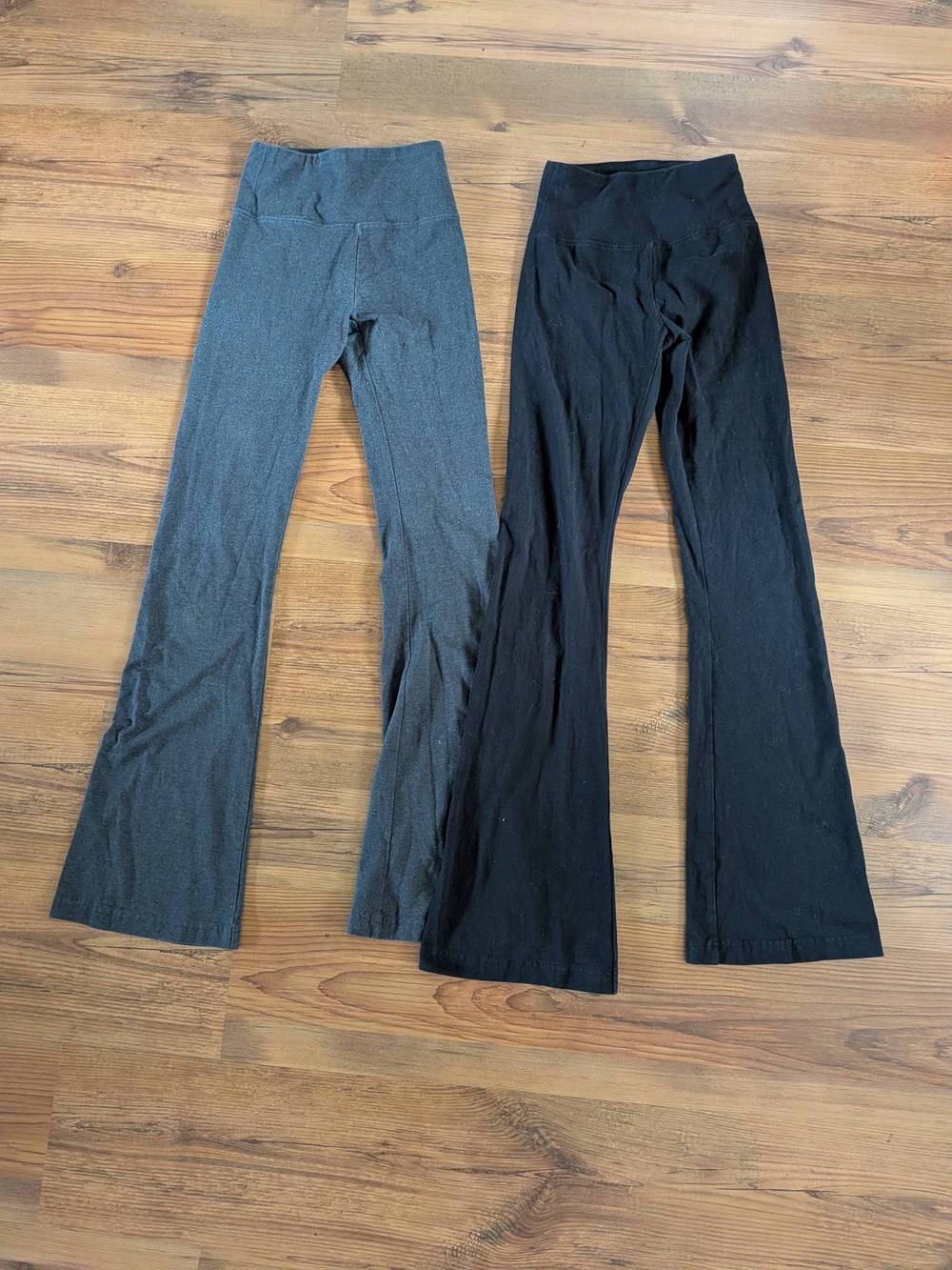 NOBO Set Of 2 High-Waist Flared Yoga Pants - Black & Charcoal